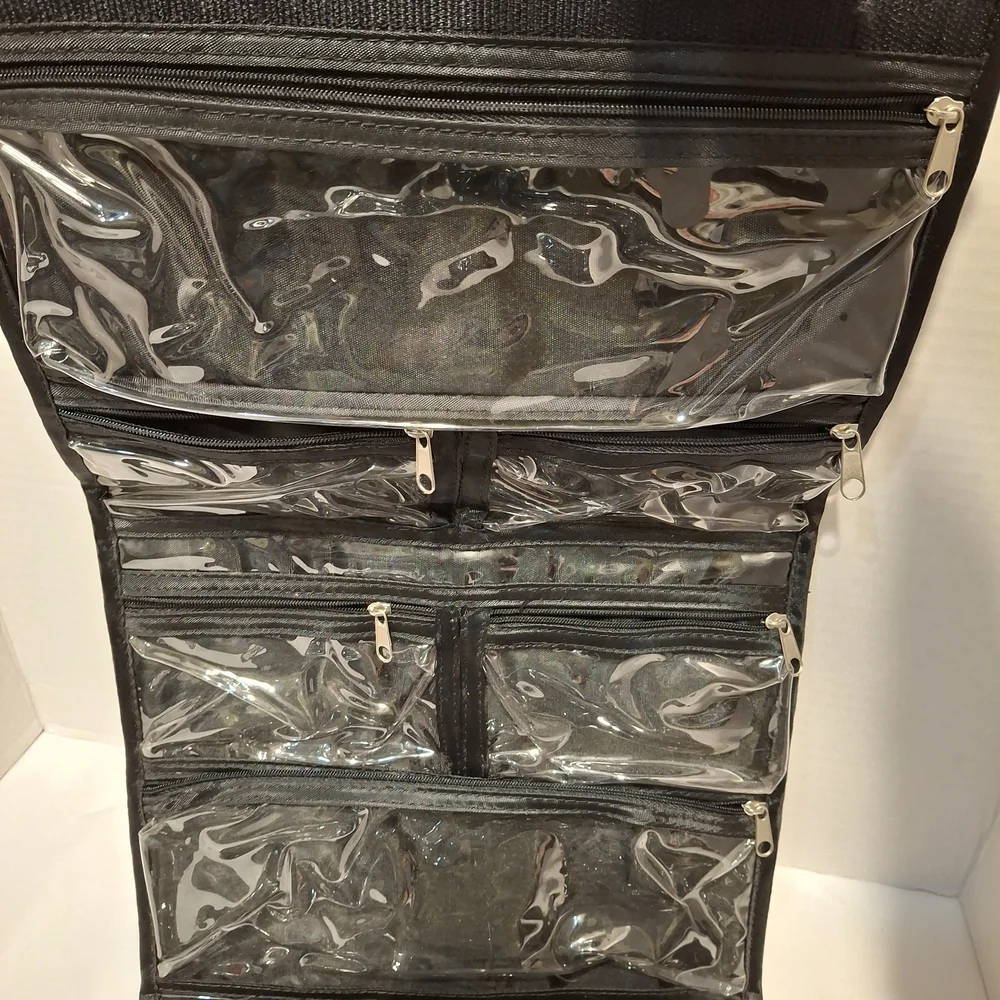 Black Hanging Clear Pocket Organizer - Home Storage Makeup Or Jewelry Nwot